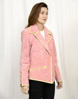 Genuine Vintage leather Women shirt Blazer jacket dress ladies girl