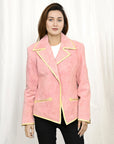 Genuine Vintage leather Women shirt Blazer jacket dress ladies girl