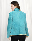 Genuine Vintage leather Women shirt Blazer jacket dress ladies girl