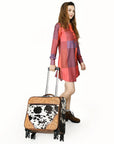 American Darling Travel Case Beautifully Hand Tooled Hair-On Genuine Leather women bag western handbag purse