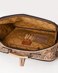 American Darling ADBG1308 Briefcase Hand Tooled Genuine Leather Women Bag Western Handbag Purse