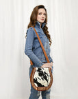 American Darling ADBG1315 Hand Tooled Hair-On Genuine Leather Women Bag Western Handbag Purse