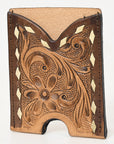 American Darling ADCCG105 Floral Western Hand Tooled Genuine Leather Women & Man Card-Holder