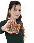 American Darling Wallet Hand Tooled Genuine Leather Women Bag Western Handbag Purse