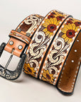 American Darling ADBLF235-L Beautifully Hand Tooled Genuine American Leather Belt Men and Women