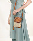 American Darling Cell Phone Holder Hair On Genuine Leather women bag western handbag purse
