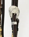 Hilason Western Horse Beautiful Noseband Tack American Leather Rein with Bosal Set
