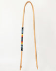 5 Ft Hilason Western Horse Beautiful Beaded Overlay American Leather Whip Tan