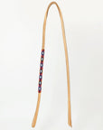 5 Ft Hilason Western Horse Beautiful Beaded Overlay American Leather Whip Tan