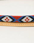 5 Ft Hilason Western Horse Beautiful Beaded Overlay American Leather Whip Tan