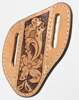 Hilason Leather Angled Knife Scabbard Sheath Cover Floral Tooled