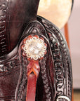 Hilason Western Horse Kids Youth Children Trail Genuine Leather Saddle Dark Brown