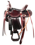 Hilason Western Horse Kids Youth Children Trail Genuine Leather Saddle Dark Brown