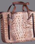 American Darling Western Crocodile Embossed Women Genuine Leather Handbag Purse Bag