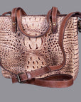 American Darling Western Crocodile Embossed Women Genuine Leather Handbag Purse Bag