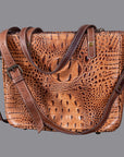 American Darling Western Crocodile Embossed Women Genuine Leather Handbag Purse Bag