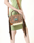 American Darling Briefcase Saddle Blanket Hair On Genuine Leather women bag western handbag purse
