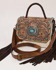 American Darling Briefcase Saddle Blanket Hair On Genuine Leather women bag western handbag purse