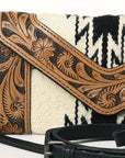 American Darling Hand Tooled Saddle Blanket Genuine Leather Women Bag Western Handbag Purse