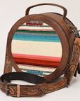 American Darling ADBG1391B Cross Body Hand Tooled Genuine Leather Women Bag Western Handbag Purse