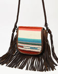 American Darling ADBG1392B Messenger Saddle Blanket Genuine Leather Women Bag Western Handbag Purse