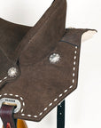 14-In Flex Tree Western Buckstitch Trail Barrel Handcrafted Leather Saddle For Endurance