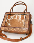 American Darling ADBG1393 Cross Body Hand Tooled Hair On Genuine Leather women bag western handbag purse