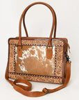 American Darling ADBG1393 Cross Body Hand Tooled Hair On Genuine Leather women bag western handbag purse