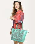 Tote Hand Tooled Genuine Leather women bag western handbag purse