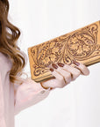 American Darling ADBGZ798A Clutch Hand Tooled Genuine Leather Women Bag Western Handbag Purse