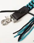 8 ft Hilason Western Horse Nylon Rope With Fringes Snap Black