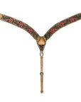 Hand-Carved Leather Western Headstall And Breast Collar Set For Training And Showing