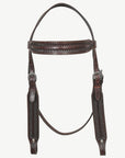 HILASON Western Horse Genuine Leather Hand Tooled Headstall Breast Collar Brown