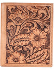 BAR H EQUINE Genuine Leather Hand Carved Rodeo Bifold Wallet For Men Women