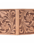 BAR H EQUINE Genuine Leather Hand Carved Rodeo Bifold Wallet For Men Women
