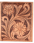 BAR H EQUINE Genuine Leather Hand Carved Rodeo Bifold Wallet For Men Women