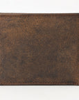 BAR H EQUINE American Western Bifold Men Genuine Leather Wallet Brown