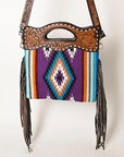 OHLAY HOBO Hand Tooled Upcycled Wool Genuine Leather women bag western handbag purse
