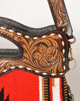 OHLAY HOBO Hand Tooled Upcycled Wool Genuine Leather women bag western handbag purse