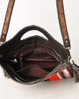 OHLAY HOBO Hand Tooled Upcycled Wool Genuine Leather women bag western handbag purse