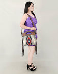 OHLAY HOBO Hand Tooled Upcycled Wool Genuine Leather women bag western handbag purse