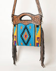 OHLAY HOBO Hand Tooled Upcycled Wool Genuine Leather women bag western handbag purse
