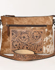 OHLAY Cross Body Hand Tooled Hair-On Genuine Leather Women Bag Western Handbag Purse | for