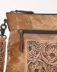OHLAY Cross Body Hand Tooled Hair-On Genuine Leather Women Bag Western Handbag Purse | for