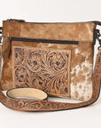 OHLAY Cross Body Hand Tooled Hair-On Genuine Leather Women Bag Western Handbag Purse | for