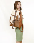 American Darling ADBG1409 Backpack Hand Tooled Hair On Genuine Leather women bag western handbag purse