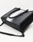 American Darling ADBG1422 Tote Crocodile Embossed Genuine Leather Women Bag Western Handbag Purse