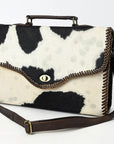 American Darling Adbgm377 Briefcase Hair-On Genuine Leather Women Bag Western Handbag Purse