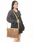 American Darling ADBGZ801 Hand Tooled Genuine Leather women bag western handbag purse