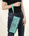 American Darling ADBG1106A Wallet Hand Tooled Genuine Leather Women Bag Western Handbag Purse